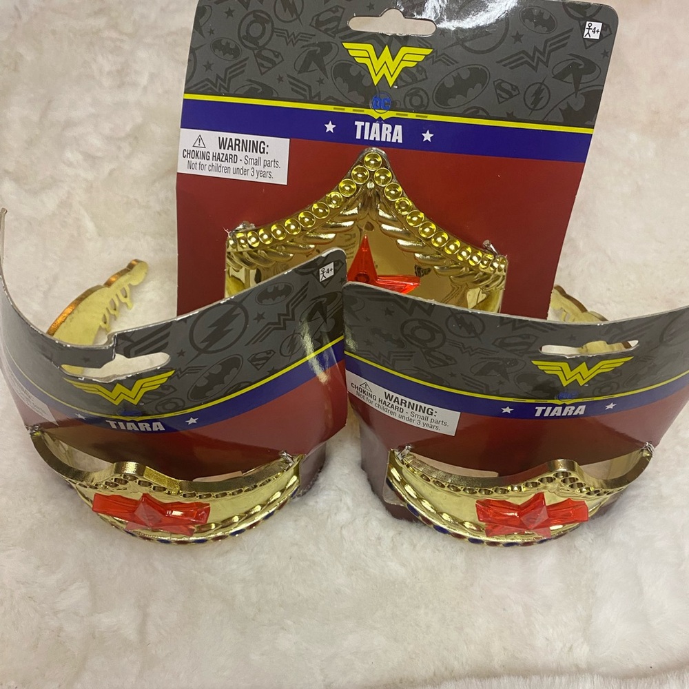 DC Comics Wonder Woman Tiara - Gold and Red Costume Crown Kids